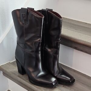 Sophisticated Dark Brown Heeled Boots